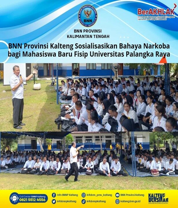Kegiatan BNN Provinsi Kalteng Sosialisasikan Bahaya Narkoba Bagi Mahasiswa Baru Fisip Universitas Palangka Raya