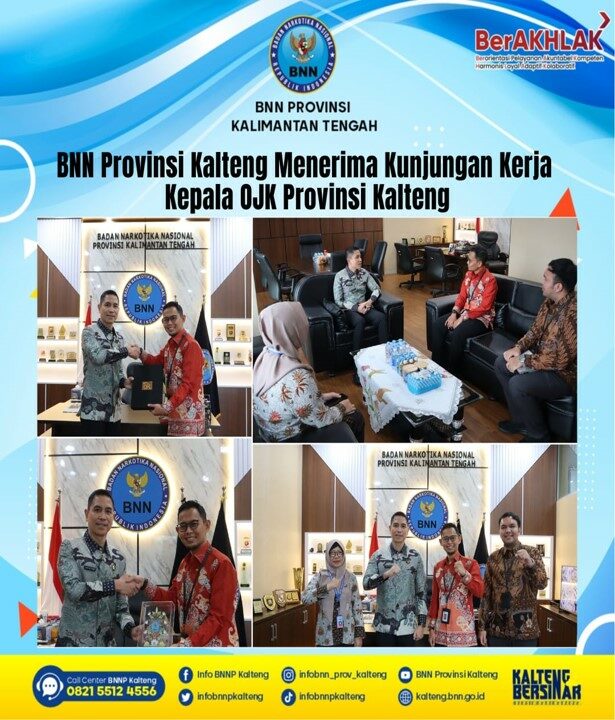 Kepala BNN Provinsi Kalteng Menerima Kunjungan Kerja Kepala OJK Provinsi Kalteng
