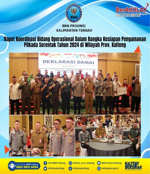 Rapat Koordinasi Bidang Operasional dalam Rangka Kesiapan Pengamanan Pilkada Serentak Tahun 2024 di Wilayah Prov. Kalteng