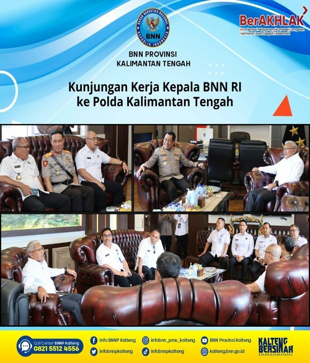 Kunjungan Kerja Kepala BNN RI Ke Polda Kalteng