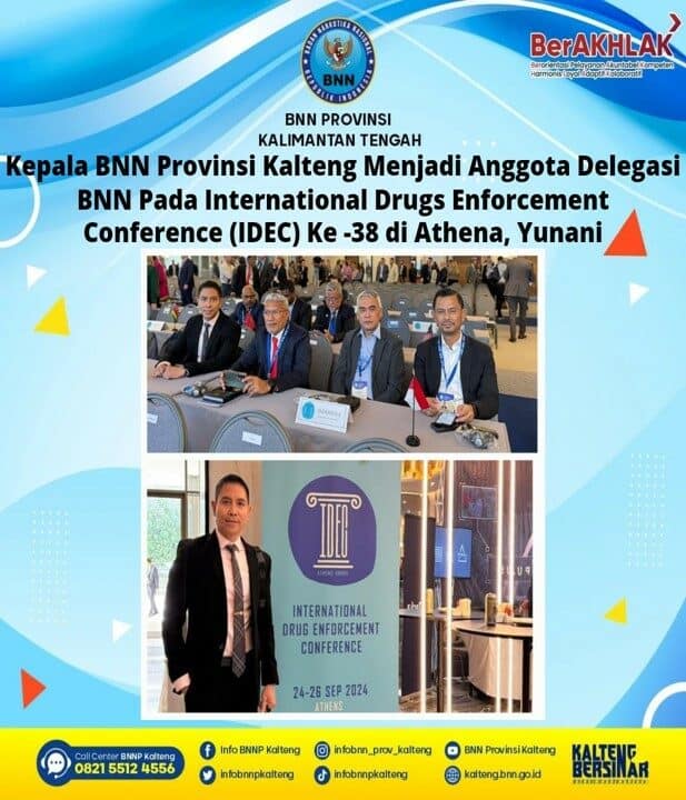 Kepala BNN Provinsi Kalimantan Tengah Menjadi Anggota Delegasi BNN Pada International Drugs Enforcement Conference (IDEC) Ke -38 di Athena, Yunani