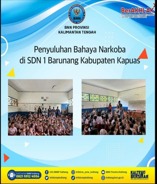 Penyuluhan Bahaya Narkoba di SDN 1 Barunang, Desa Barunang Kecamatan Kapuas Tengah Kabupaten Kapuas