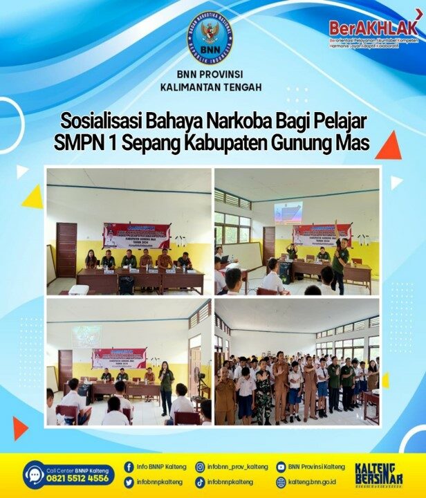 Kegiatan Sosialisasi Bahaya Narkoba Bagi Pelajar SMPN 1 Sepang Kabupaten Gunung Mas