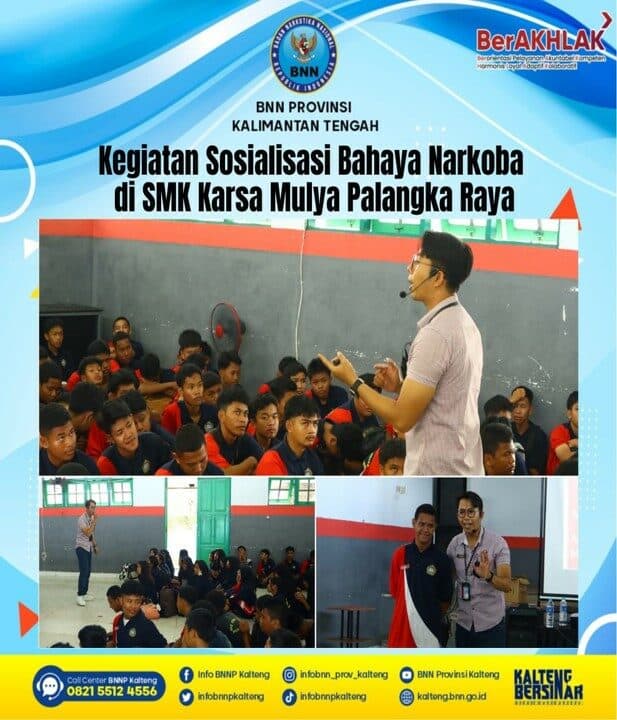 Kegiatan Sosialisasi Bahaya Narkoba di SMK Karsa Mulya Palangka Raya