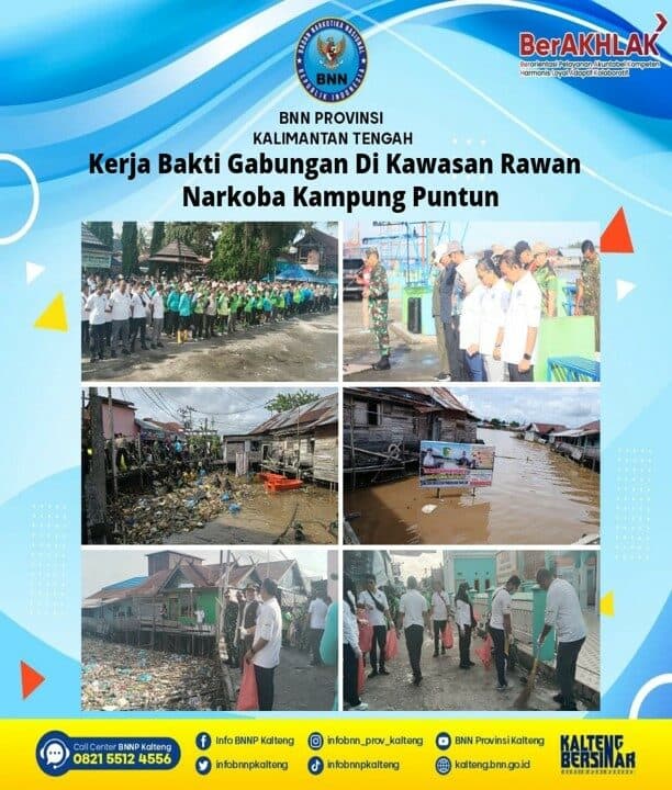 Kerja Bakti Gabungan di Kawasan Rawan Narkoba, Kampung Puntun