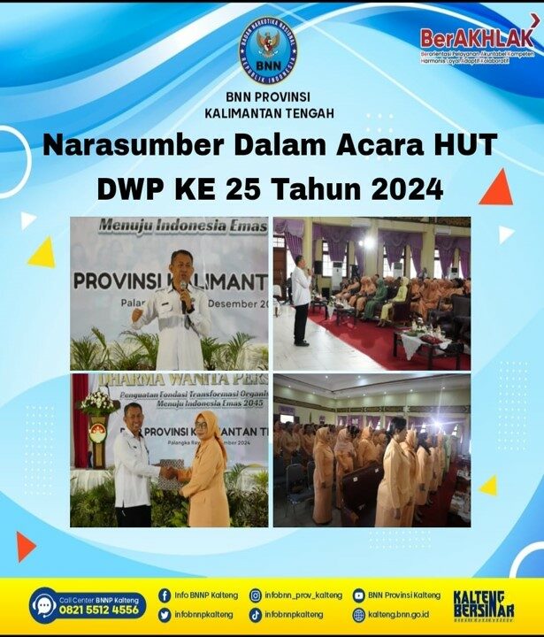 BNN Provinsi Kalteng Menjadi Narasumber Dalam Acara Hut DWP ke 25 Tahun 2024