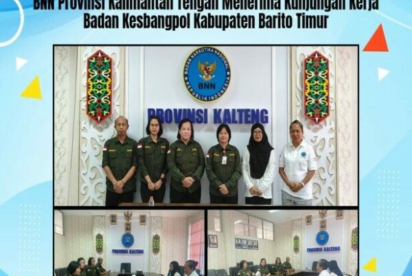 BNN Provinsi Kalimantan Tengah Menerima Kunjungan Kerja Badan Kesbangpol Kabupaten Barito Timur