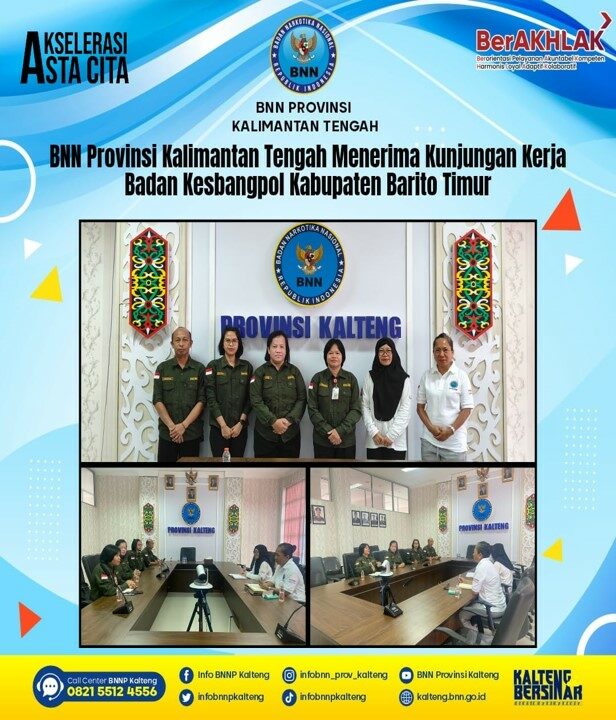 BNN Provinsi Kalimantan Tengah Menerima Kunjungan Kerja Badan Kesbangpol Kabupaten Barito Timur BNN Provinsi Kalimantan Tengah Menerima Kunjungan Kerja Badan Kesbangpol Kabupaten Barito Timur